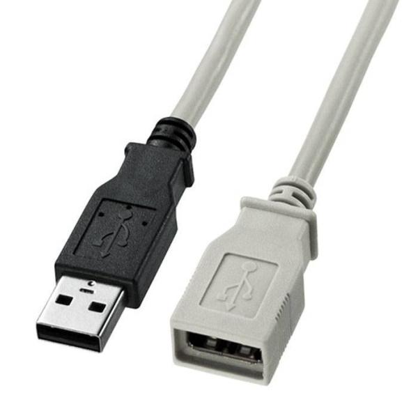 パソコン用 USB2.0 延長ケーブル USB Aコネクタ 0.5m コード 配線 ホワイト サンワ...