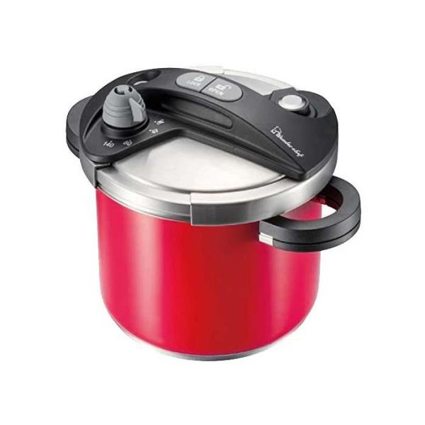 両手圧力鍋 orth PLUS オースプラス サイズ20cm レッド 超高圧140kPa IH調理器...