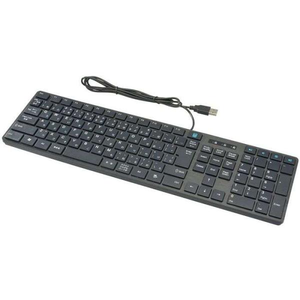 ＵＳＢフルキーボード（有線ケーブル長1.4m/108+5キー/12ファンクションキー/ブラック）