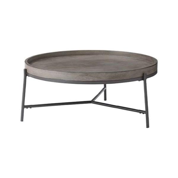 北海道・沖縄・離島配送不可 代引不可 ラウンドテーブル グレー 79ｘ79ｘ32.5cm 丸型 デザ...