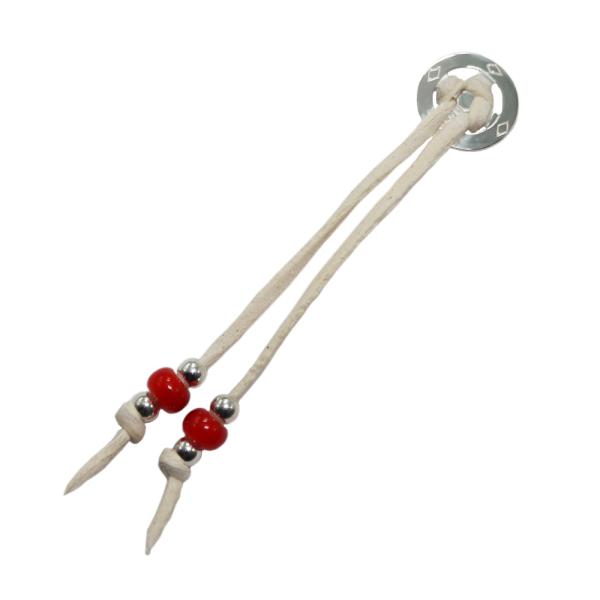 TADY&amp;KING Wホイール革紐＆ホワイトハーツビーズ2個×中空SVビーズ5mm4個セット