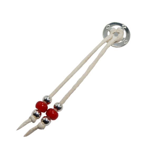 TADY&amp;KING Wホイール革紐＆ホワイトハーツビーズ2個×中空SVビーズ6mm4個セット