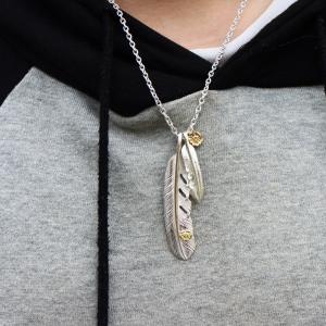 タディアンドキング ネックレス Tady King ゴローズ魂継承 シルバー925 フェザー Gpローズカスタム フェザー ネックレス 原宿 メンズ シルバー925 ペンダントトップ ネックレス Tkcs Tady King直営店 Dress R