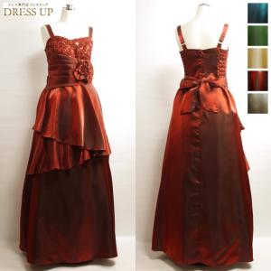 カラードレス 演奏会用 ロングドレス ワインレッド