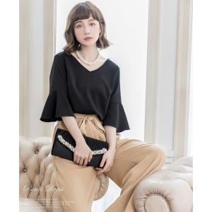 パンツドレス 結婚式 袖あり 大きいサイズ レ...の詳細画像3