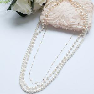 ネックレス パール ロング 結婚式 パーティー レディース お呼ばれ シンプル 上品 首飾り Necklace
