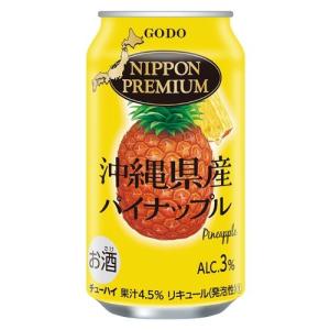 合同酒精 NIPPON PREMIUM 沖縄県産 パイナップル 350ml缶 x 24本ケース販売 (チューハイ)｜drikin