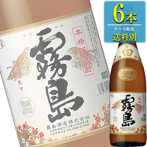 霧島酒造 白霧島 25% 本格芋焼酎 1.8L瓶 x 6本ケース販売 (宮崎)