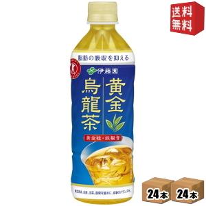 送料無料 伊藤園 黄金烏龍茶 500mlペットボトル 48本 (24本×2ケース) [脂肪の吸収を抑える 特保 お茶 特定保健用食品 トクホ ウーロン茶 お茶]｜drink-cvs