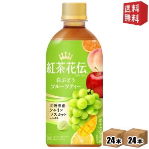 送料無料 コカコーラ 紅茶花伝 クラフティー 白ぶどうフルーツティー 440mlペットボトル 48本(24本×2ケース)｜drink-cvs