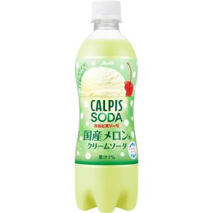 アサヒ飲料 カルピスソーダ 国産メロンのクリームソーダ 500ml×24本｜drink-next