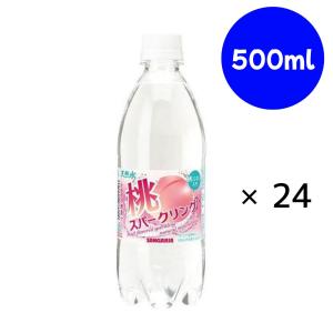 天然水 桃スパークリング PET 500ml×24本『賞味期限：2026年10月1日』サンガリア