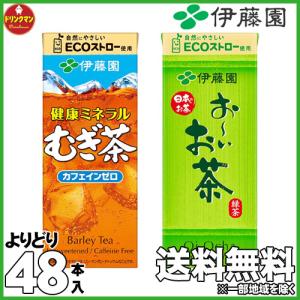 選べる 伊藤園 お〜いお茶 健康ミネラル麦茶 2ケース選択 250ml 24本 2ケース 緑茶 むぎ茶 紙パック 送料無料 カテキン 茶カテキン