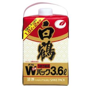 白鶴酒造 白鶴 ダブルパック 3.6Lパック 2ケース4本セット 日本酒 3600ml 送料無料 紙...