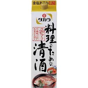 タカラ 料理のための清酒（食塩無添加）1800ｍｌ（1.8L）パック１ケース（6本入）宝酒造