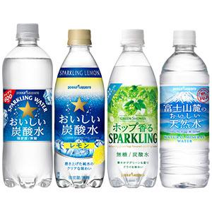 ポッカサッポロ 炭酸水・天然水 500ml〜600ml PET × 48本 [24本×2箱] 選り取り 2ケース選んで送料無料 【4〜5営業日以内に出荷】｜drinkya