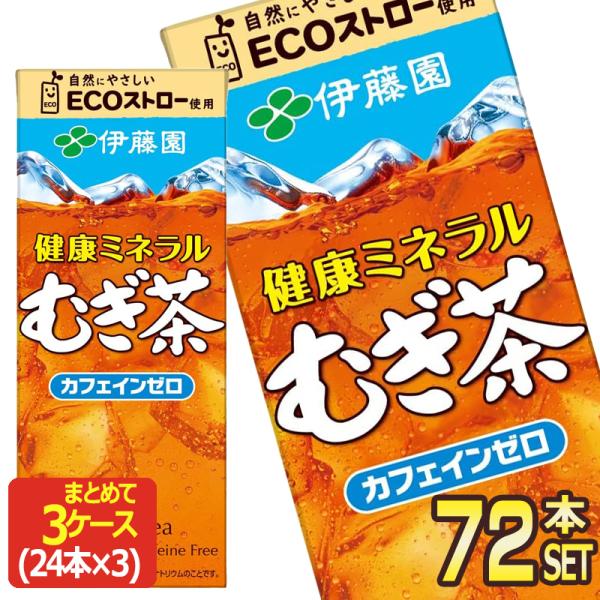 伊藤園 健康ミネラルむぎ茶 250ml紙パック×72本［24本×3箱］［賞味期限：3ヶ月以上］［送料...