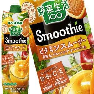 カゴメ 野菜生活100 Smoothie ビタミンスムージー 1000g紙パック×24本［6本×4箱...