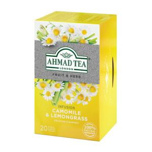 AHMAD TEA アーマッドティー ティーバッグ ハーブティー カモミール＆レモングラス ×4箱（80袋） 【3〜4営業日以内に出荷】  送料無料｜drinkya