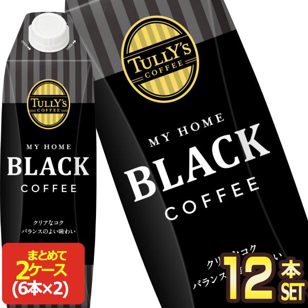 SALE 伊藤園 タリーズコーヒー マイホーム ブラックコーヒー 1000ml紙パック×12本[6本...