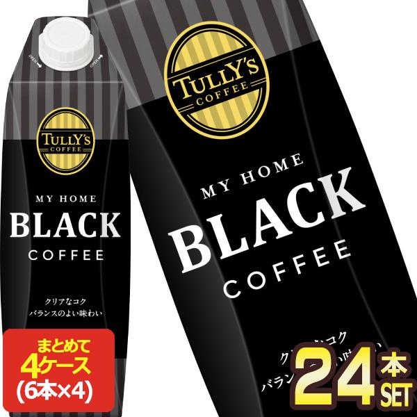 伊藤園 タリーズコーヒー マイホーム ブラックコーヒー 1000ml 紙パック 1L ×24本[6本...