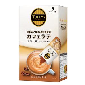 伊藤園 TULLYS＆COFFEE タリーズコーヒー カフェラテ 78g(15.6g×5本)×4箱【3〜4営業日以内に出荷】 コーヒー 粉末 インスタント[送料無料]｜drinkya