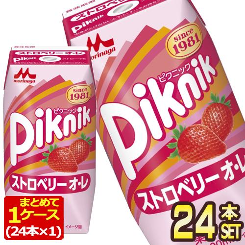 森永乳業 ピクニック ストロベリーオレ いちご牛乳 200ml紙パック×24本【3〜4営業日以内に出...