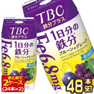 森永乳業 TBC 1DAYサポート 1日分の鉄分 サプリメントドリンク 200ml紙パック×48本[24本×2箱]【3〜4営業日以内に出荷】[送料無料]｜drinkya