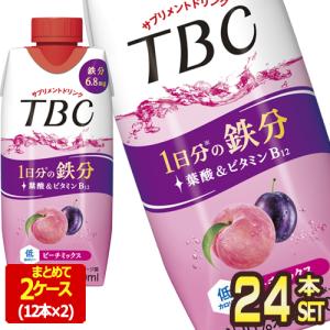 森永乳業 TBC 1日分の鉄分 ピーチミックス サプリメントドリンク 330mlボトル缶×24本[12本×2箱]【3〜4営業日以内に出荷】[送料無料]｜drinkya