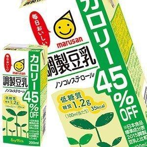 マルサンアイ 豆乳飲料 調整豆乳カロリー45%オフ 200ml×72本[24本×3箱][賞味期限：製造より120日]【3〜4営業日以内に出荷】 送料無料｜drinkya