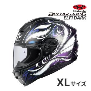 OGK KABUTO AEROBLADE 6 ELFI DARK ブラックホワイトパープル XL(61-62cm) ヘルメット エアロブレード 6 エルフィ ダーク オージーケーカブト｜drivemarket