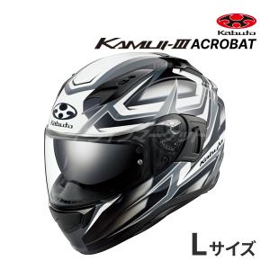 OGK KAMUI 3 ACROBAT フラットブラックホワイト L(59-60cm) ヘルメット バイク フルフェイス カムイ3 アクロバット オージーケーカブト｜drivemarket