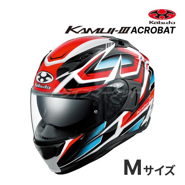 OGK KAMUI 3 ACROBAT ホワイトレッド M(57-58cm) ヘルメット バイク フ...