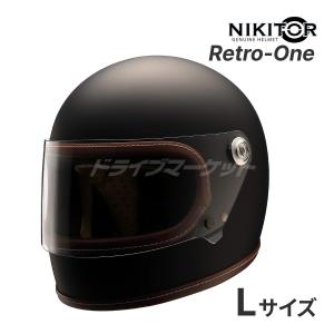 RIDEZ NIKITOR Retro-One フラットブラック Lサイズ(59-60cm未満) フルフェイスヘルメット バイク用ヘルメット ニキトー レトロワン ライズ｜ドライブマーケットYahoo!店