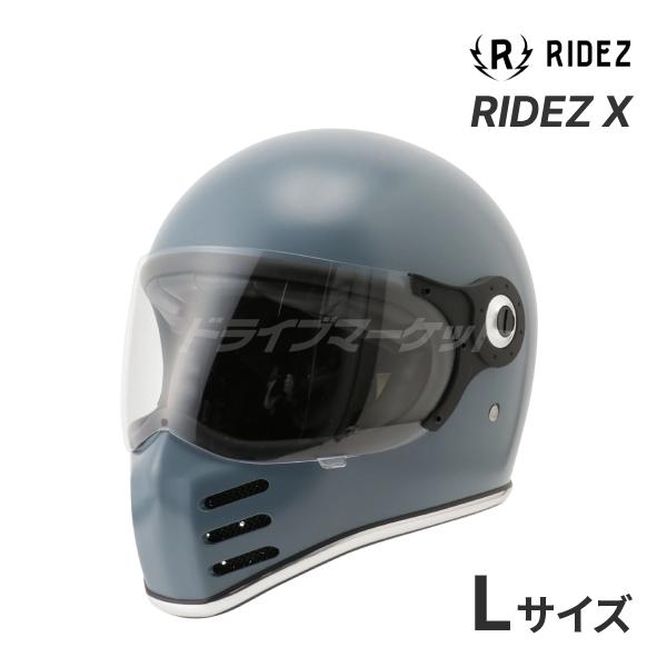 RIDEZ X グレー  Lサイズ(59-60cm未満) フルフェイスヘルメット バイク用ヘルメット...