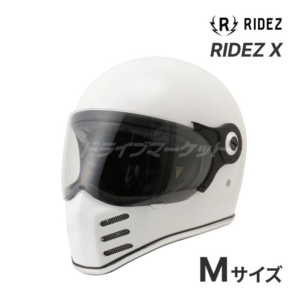RIDEZ X  ホワイト Mサイズ(57- 58cm) フルフェイスヘルメット バイク用ヘルメット...