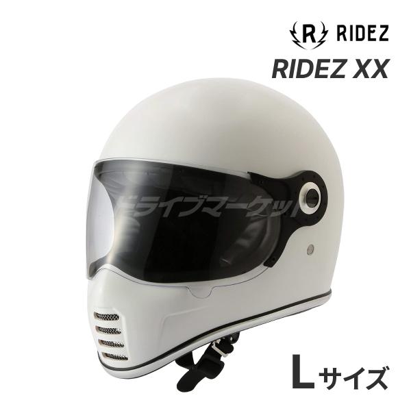 RIDEZ XX ホワイト Lサイズ(59-60cm未満) フルフェイスヘルメット バイク用ヘルメッ...