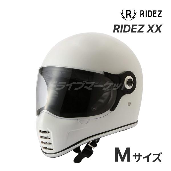 RIDEZ XX ホワイト Mサイズ(57- 58cm) フルフェイスヘルメット バイク用ヘルメット...