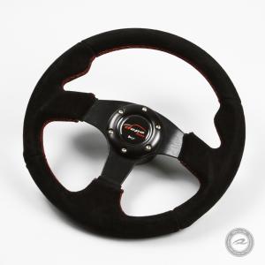 ステアリング 35φ ディープコーン 約80mm 本牛革バックスキン DRIFTING