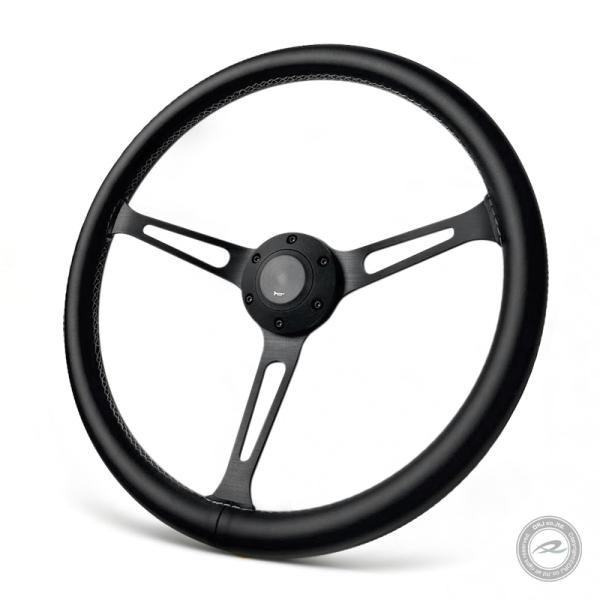 ステアリング 37.5Ф フェイクレザー PVC ホワイトクロスステッチ N375B