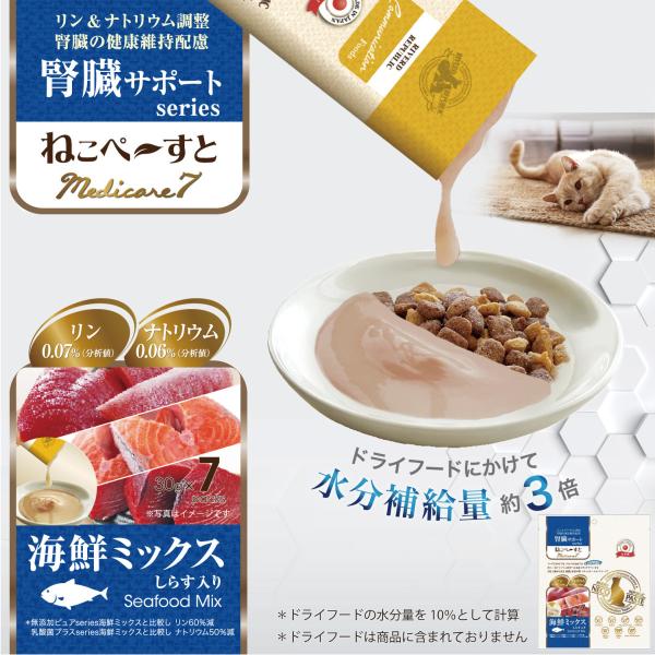 日本産 猫用一般食 ねこぺ〜すと 腎臓サポートseries Medicare7 海鮮ミックス 35本...