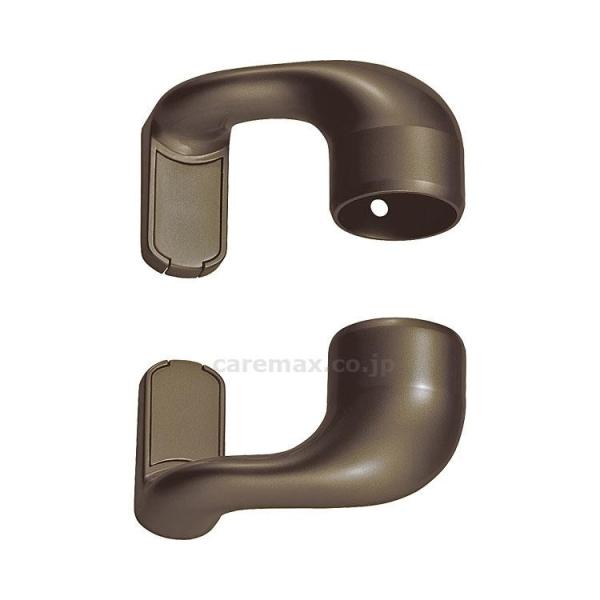 (R0765)φ35 縦枠用持出スリムブラケットカバー付上下セット / 040-5015 ブラウン ...