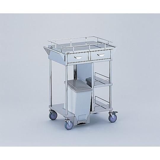 ナビス(アズワン)0-9943-01足踏式処置車引出し付き／ペール前向き600×450×850mm【...
