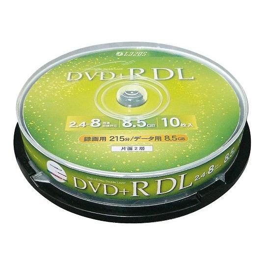 3-664-05 ブランクメディアディスク DVD+R DL データ用 10枚スピンドル L-DDL...