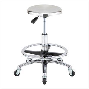 4-467-02 導電性チェア（ステンレス座面）φ480×455〜610mm SS-C290R【1個...