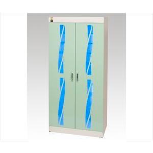 【送料定額】63-1675-62 殺菌線方式スリッパ殺菌ロッカー 20足用 グリーン KE-SGL020【1式】(as1-63-1675-62)