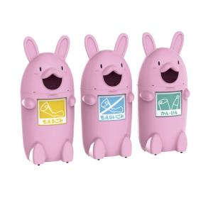 キャラクターごみ箱 びん Mbx015pn 45l ウサギ 河淳 ビン 24 7095 04 代引き不可 キャラクターゴミバコ 1個単位