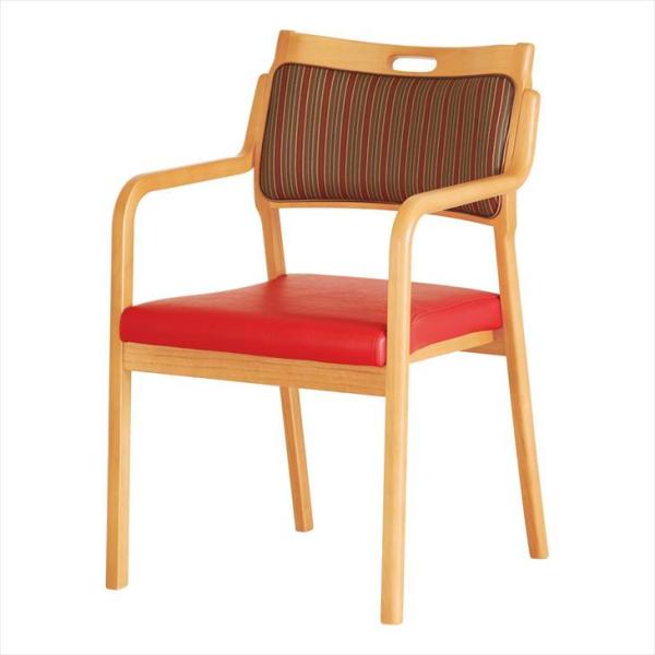 らくらくチェア(全ヒジ付) CARE-112-ACストライプワインCARE-112-ACストライプワ...