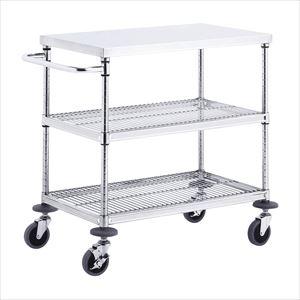 フラットワークテーブルワゴン FW1A-S4607 カート 回診車 25-2134-01FW1A-S4607【キャニオン】(FW1A-S4607)(25-2134-01)【1単位】