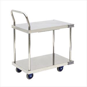 小型静音ステンレス2段台車 SUS-104GS 台車 運搬車 25-2265-00SUS-104GS【金沢車輛】(SUS-104GS)(25-2265-00)【1単位】